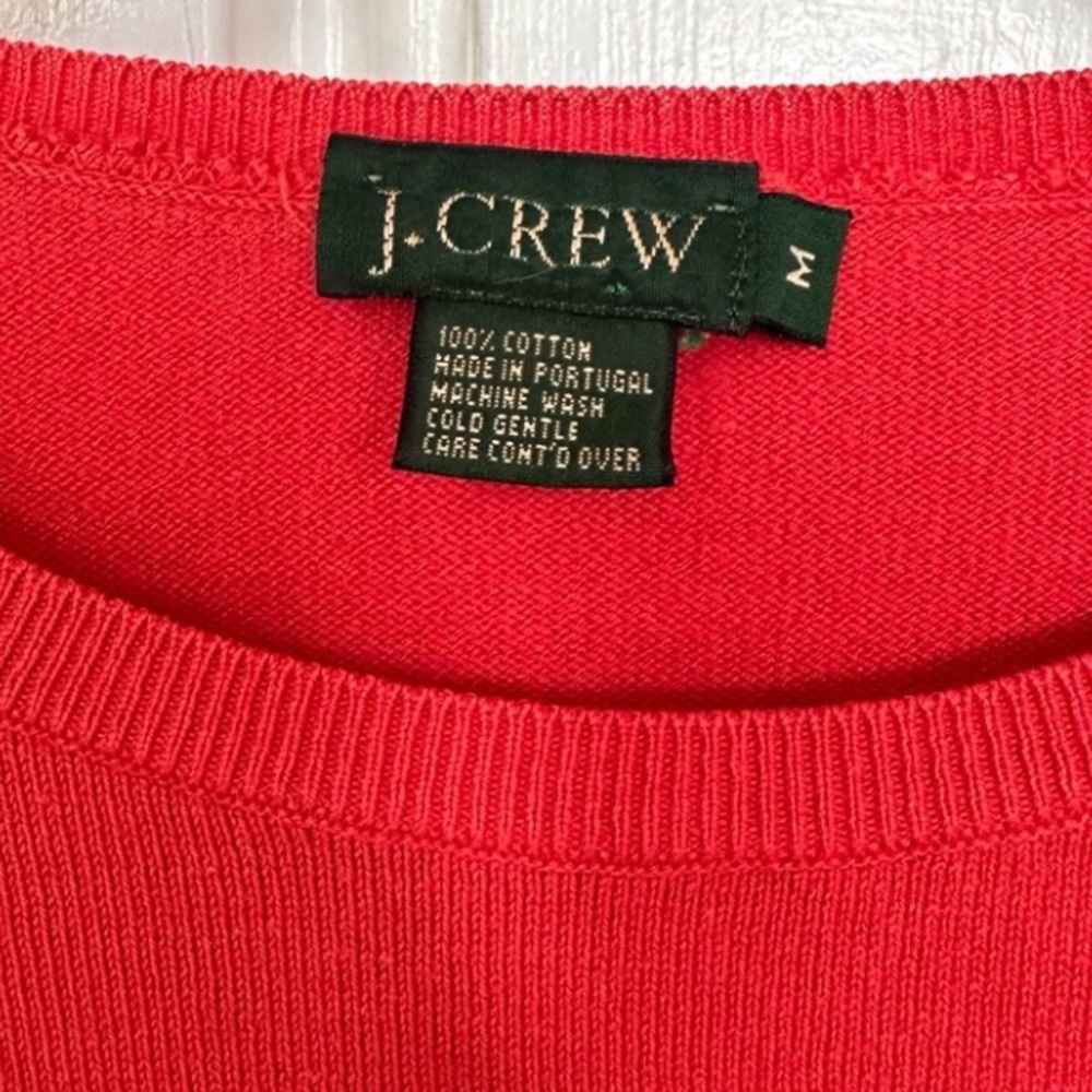 J Crew Light Red Short Sleeve Sweater Size Medium - Picture 8 of 8
